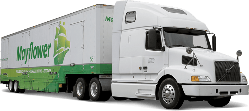 moving truck on white background